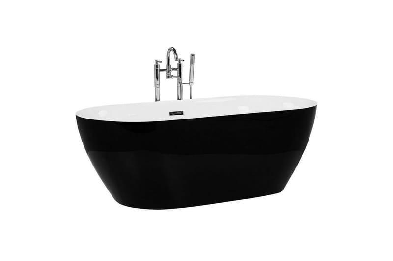 Badkar Beliani Carrera Svart/Silver, 75x150x58 cm Black||Silver - Talo & remontointi - Keittiö & kylpyhuone - Kylpyhuone - Kylpyammeet - Vapaasti seisovat ammeet