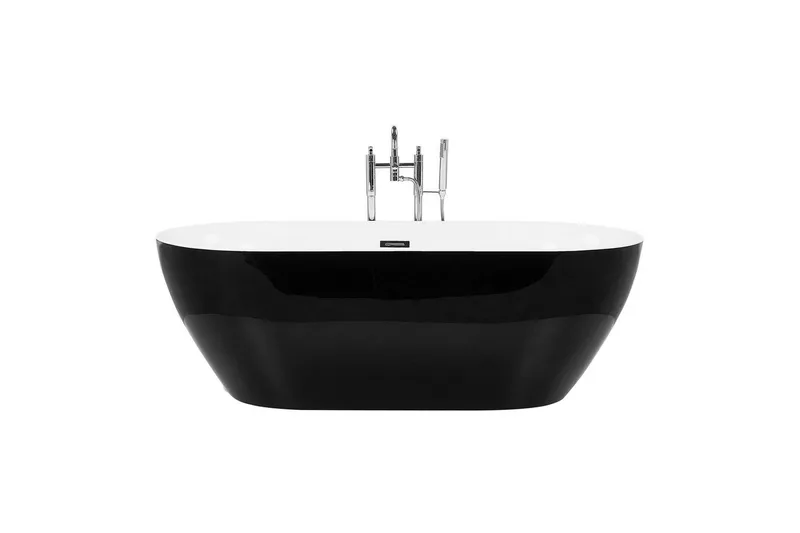 Badkar Beliani Carrera Svart/Silver, 75x150x58 cm Black||Silver, undefined