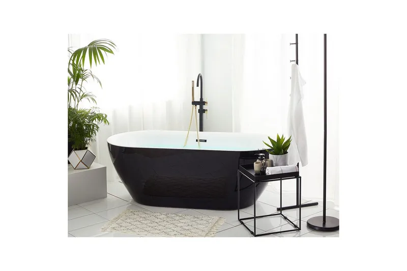 Badkar Beliani Carrera Svart/Silver, 75x150x58 cm Black||Silver - Talo & remontointi - Keittiö & kylpyhuone - Kylpyhuone - Kylpyammeet - Vapaasti seisovat ammeet