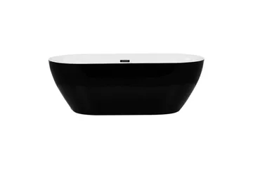 Badkar Beliani Carrera Svart/Silver, 75x150x58 cm Black||Silver - Talo & remontointi - Keittiö & kylpyhuone - Kylpyhuone - Kylpyammeet - Vapaasti seisovat ammeet