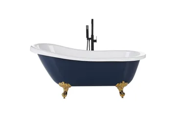 Badkar Beliani Cayman Blå/vit/guld, 76x170x76 cm blue||White||GOLD - Talo & remontointi - Keittiö & kylpyhuone - Kylpyhuone - Kylpyammeet - Vapaasti seisovat ammeet