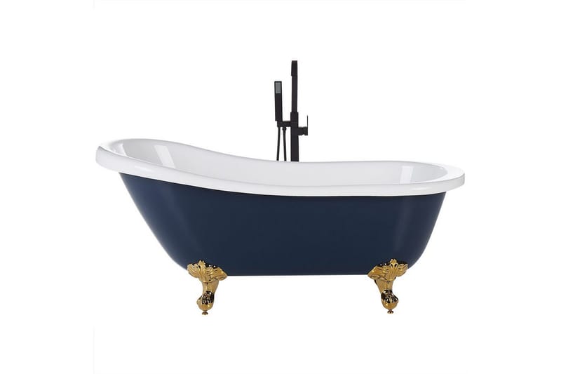 Badkar Beliani Cayman Blå/vit/guld, 76x170x76 cm blue||White||GOLD - Talo & remontointi - Keittiö & kylpyhuone - Kylpyhuone - Kylpyammeet - Vapaasti seisovat ammeet