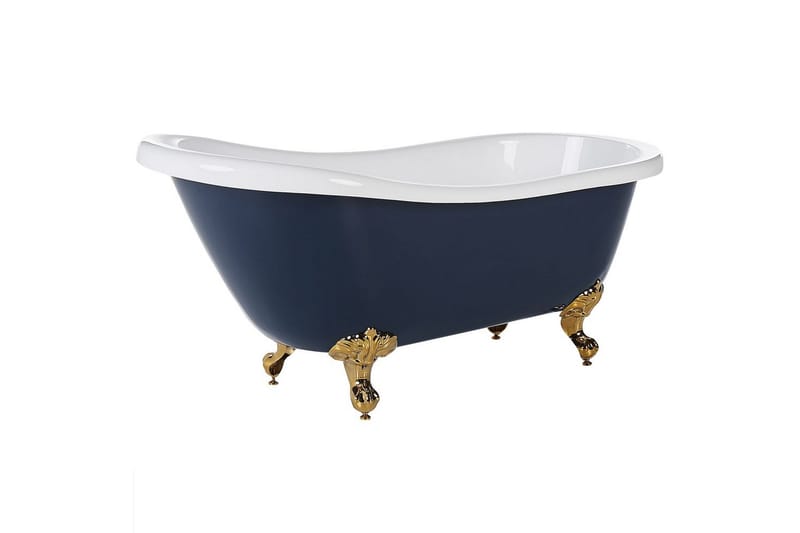 Badkar Beliani Cayman Blå/vit/guld, 76x170x76 cm blue||White||GOLD - Talo & remontointi - Keittiö & kylpyhuone - Kylpyhuone - Kylpyammeet - Vapaasti seisovat ammeet