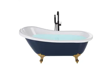 Badkar Beliani Cayman Blå/vit/guld, 76x170x76 cm blue||White||GOLD - Talo & remontointi - Keittiö & kylpyhuone - Kylpyhuone - Kylpyammeet - Vapaasti seisovat ammeet