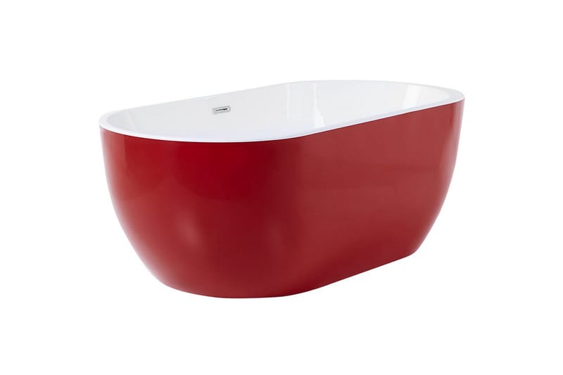 Badkar Beliani Nevis Röd/vit/silver, 78x170x59 cm Red||White||Silver - Talo & remontointi - Keittiö & kylpyhuone - Kylpyhuone - Kylpyammeet - Vapaasti seisovat ammeet