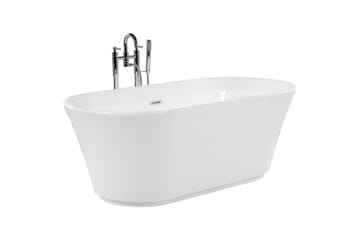 Badkar Beliani Ovalle White||Silver - Talo & remontointi - Keittiö & kylpyhuone - Kylpyhuone - Kylpyammeet - Vapaasti seisovat ammeet