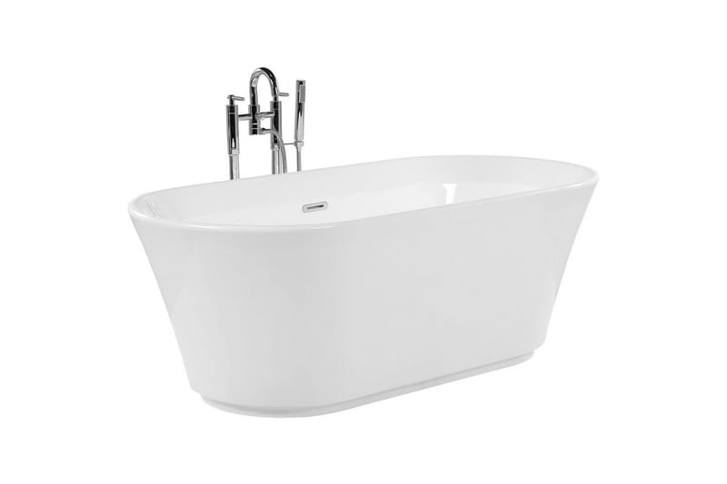Badkar Beliani Ovalle White||Silver - Talo & remontointi - Keittiö & kylpyhuone - Kylpyhuone - Kylpyammeet - Vapaasti seisovat ammeet