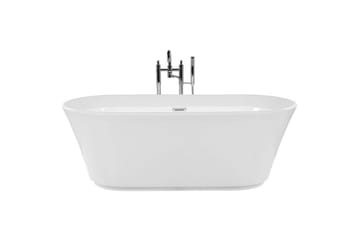 Badkar Beliani Ovalle White||Silver - Talo & remontointi - Keittiö & kylpyhuone - Kylpyhuone - Kylpyammeet - Vapaasti seisovat ammeet
