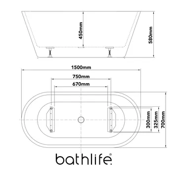 Balans Istumakylpyamme 150 cm - Valkoinen - Talo & remontointi - Keittiö & kylpyhuone - Kylpyhuone - Kylpyammeet - Vapaasti seisovat ammeet