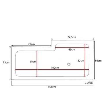 Behag-kylpyamme 150 cm - Valkoinen - Talo & remontointi - Keittiö & kylpyhuone - Kylpyhuone - Kylpyammeet - Kulma-ammeet