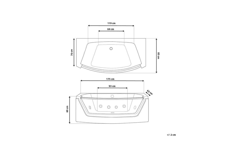 Poreamme Fuerte 175 cm - Talo & remontointi - Keittiö & kylpyhuone - Kylpyhuone - Kylpyammeet - Poreammeet & hierovat ammeet