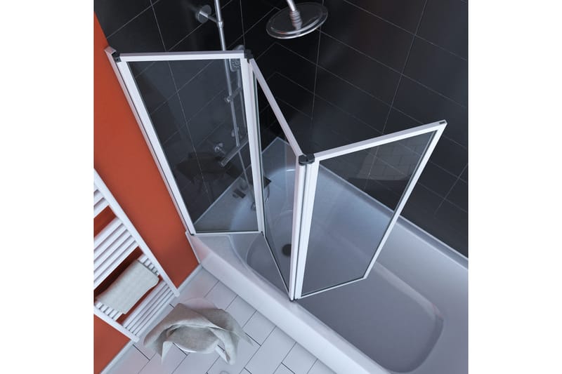 Kylpyammeseinä Almunge 125x143 cm - Valkoinen - Talo & remontointi - Keittiö & kylpyhuone - Kylpyhuone - Kylpyammeet - Suihkuseinälliset ammeet