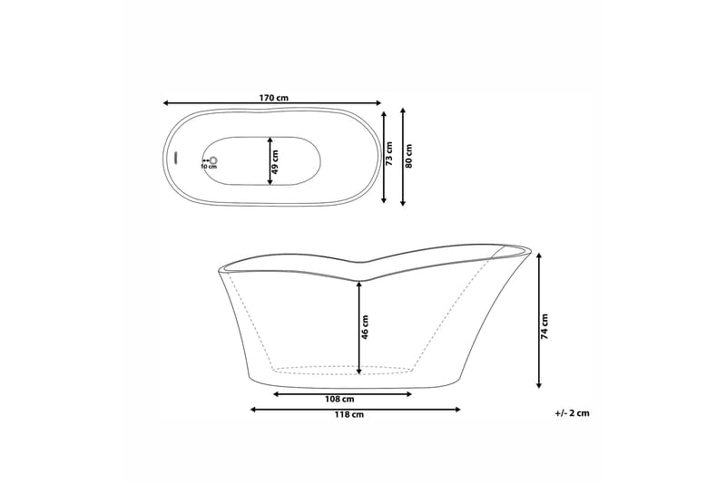 Kylpyamme Henlawson Vapaasti seisova - Valkoinen - Talo & remontointi - Keittiö & kylpyhuone - Kylpyhuone - Kylpyammeet - Vapaasti seisovat ammeet