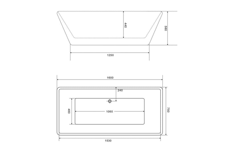 Kylpyamme Ideal Vapaasti Seisova Suora - 160 cm - Talo & remontointi - Keittiö & kylpyhuone - Kylpyhuone - Kylpyammeet - Vapaasti seisovat ammeet