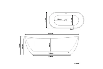 Kylpyamme Kriliko Vapaasti seisova 170 cm - Musta - Talo & remontointi - Keittiö & kylpyhuone - Kylpyhuone - Kylpyammeet - Vapaasti seisovat ammeet