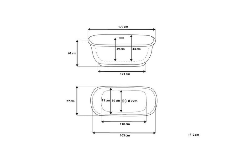 Kylpyamme Tesoro 170 cm - Talo & remontointi - Keittiö & kylpyhuone - Kylpyhuone - Kylpyammeet - Vapaasti seisovat ammeet