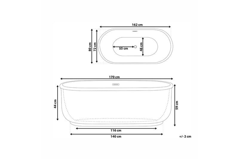 Kylpyamme Vallenne Vapaasti seisova - Valkoinen - Talo & remontointi - Keittiö & kylpyhuone - Kylpyhuone - Kylpyammeet - Vapaasti seisovat ammeet