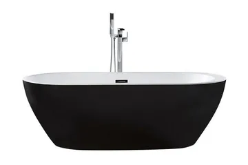Vapaastiseisova Kylpyamme 170 x 80 cm oval Musta NEVIS - Musta - Talo & remontointi - Keittiö & kylpyhuone - Kylpyhuone - Kylpyammeet - Vapaasti seisovat ammeet