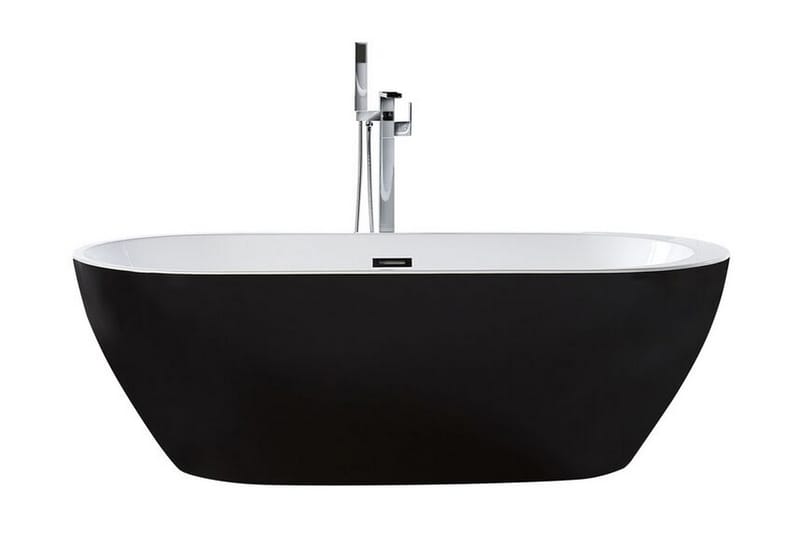 Vapaastiseisova Kylpyamme 170 x 80 cm oval Musta NEVIS - Musta - Talo & remontointi - Keittiö & kylpyhuone - Kylpyhuone - Kylpyammeet - Vapaasti seisovat ammeet