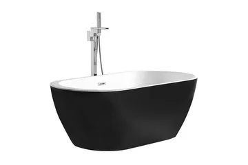 Vapaastiseisova Kylpyamme 170 x 80 cm oval Musta NEVIS - Musta - Talo & remontointi - Keittiö & kylpyhuone - Kylpyhuone - Kylpyammeet - Vapaasti seisovat ammeet