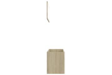 2-osainen Kylpyhuoneen kalustesarja valkoinen/tammi - Beige - Talo & remontointi - Keittiö & kylpyhuone - Kylpyhuone - Kylpyhuonekalusteet - Kylpyhuonekaapit