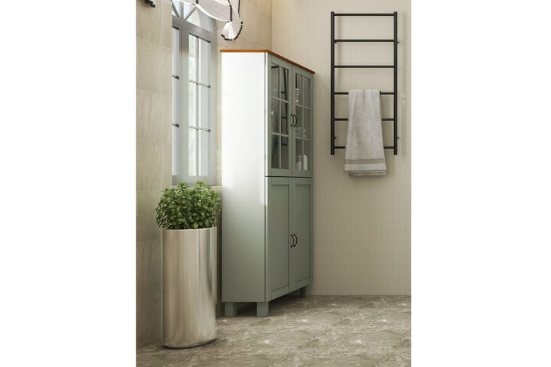 Alby Korkea Kaappi Kylpyhuoneeseen 130x75x30 cm - Vihreä - Talo & remontointi - Keittiö & kylpyhuone - Kylpyhuone - Kylpyhuonekalusteet - Kylpyhuonekaapit
