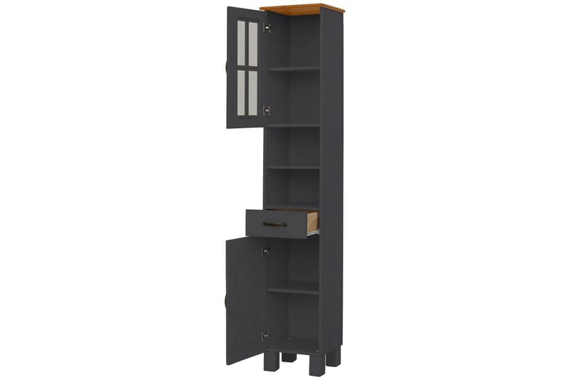 Alby Korkea Kaappi Kylpyhuoneeseen 180x33x30 cm - Harmaa - Talo & remontointi - Keittiö & kylpyhuone - Kylpyhuone - Kylpyhuonekalusteet - Kylpyhuonekaapit