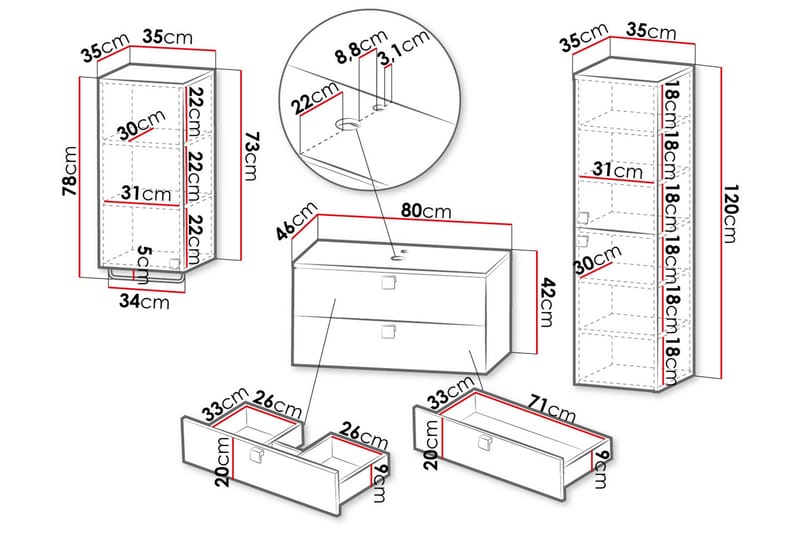 Alima Kylpyhuonekalustesetti - Talo & remontointi - Keittiö & kylpyhuone - Kylpyhuone - Kylpyhuonekalusteet - Kylpyhuonekalustepaketit