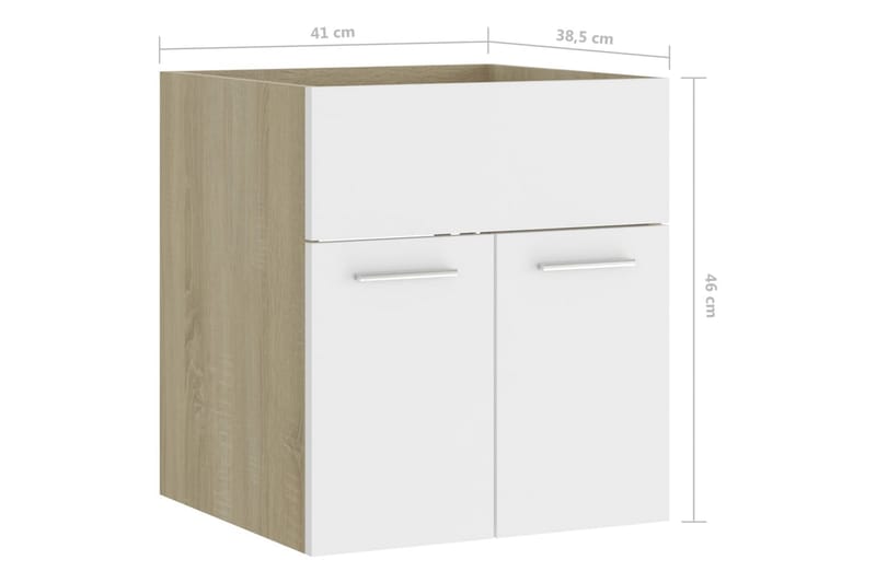 Allaskaappi 41x38,5x46 cm lastulevy - Valkoinen - Talo & remontointi - Keittiö & kylpyhuone - Kylpyhuone - Kylpyhuonekalusteet - Allaskaappi