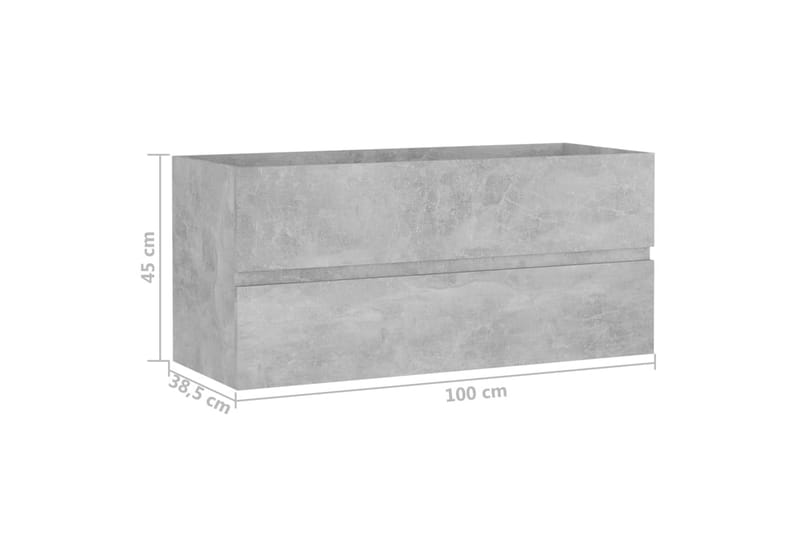 Allaskaappi betoninharmaa 100x38,5x45 cm lastulevy - Talo & remontointi - Keittiö & kylpyhuone - Kylpyhuone - Kylpyhuonekalusteet - Allaskaappi