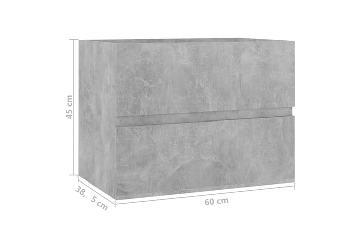 Allaskaappi betoninharmaa 60x38,5x45 cm lastulevy - Harmaa - Allaskaappi