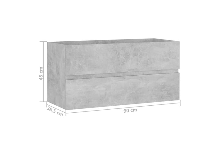 Allaskaappi betoninharmaa 90x38,5x45 cm lastulevy - Allaskaappi