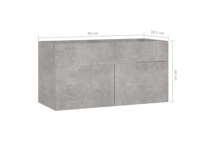 Allaskaappi betoninharmaa 90x38,5x46 cm lastulevy - Harmaa - Allaskaappi