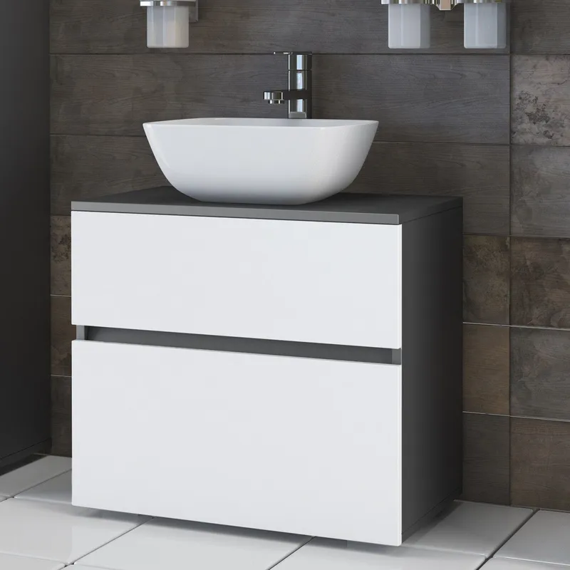 Allaskaappi Gaddesden 60x35 cm - Antrasiitti/Valkoinen - Talo & remontointi - Keittiö & kylpyhuone - Kylpyhuone - Kylpyhuonekalusteet - Allaskaappi