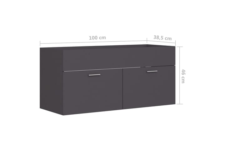 Allaskaappi harmaa 100x38,5x46 cm lastulevy - Harmaa - Allaskaappi
