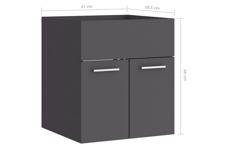 Allaskaappi harmaa 41x38,5x46 cm lastulevy - Harmaa - Talo & remontointi - Keittiö & kylpyhuone - Kylpyhuone - Kylpyhuonekalusteet - Allaskaappi