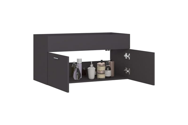 Allaskaappi harmaa 90x38,5x46 cm lastulevy - Harmaa - Talo & remontointi - Keittiö & kylpyhuone - Kylpyhuone - Kylpyhuonekalusteet - Allaskaappi
