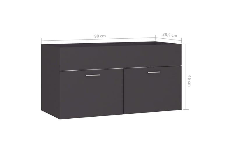 Allaskaappi harmaa 90x38,5x46 cm lastulevy - Harmaa - Talo & remontointi - Keittiö & kylpyhuone - Kylpyhuone - Kylpyhuonekalusteet - Allaskaappi