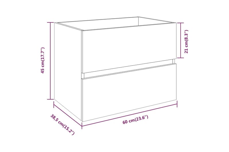 Allaskaappi harmaa Sonoma 60x38,5x45 cm tekninen puu - Harmaa - Talo & remontointi - Keittiö & kylpyhuone - Kylpyhuone - Kylpyhuonekalusteet - Allaskaappi