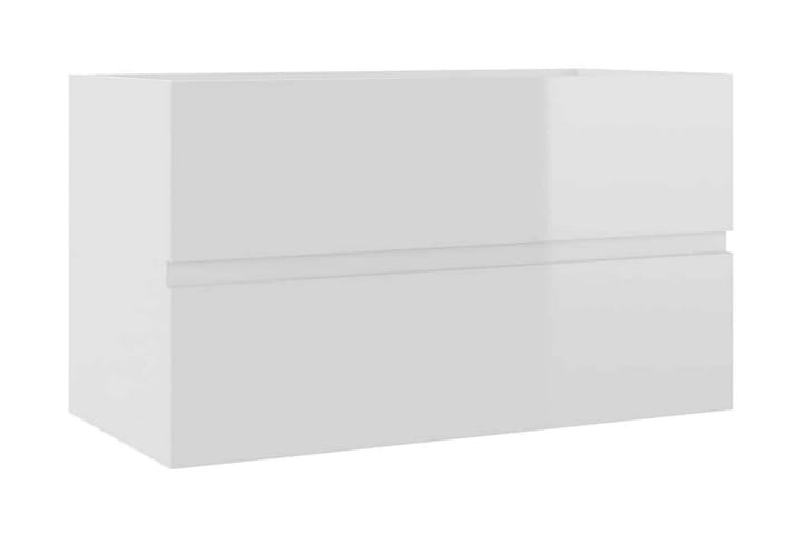 Allaskaappi korkeakiilto valkoinen 80x38,5x45 cm lastulevy - Allaskaappi