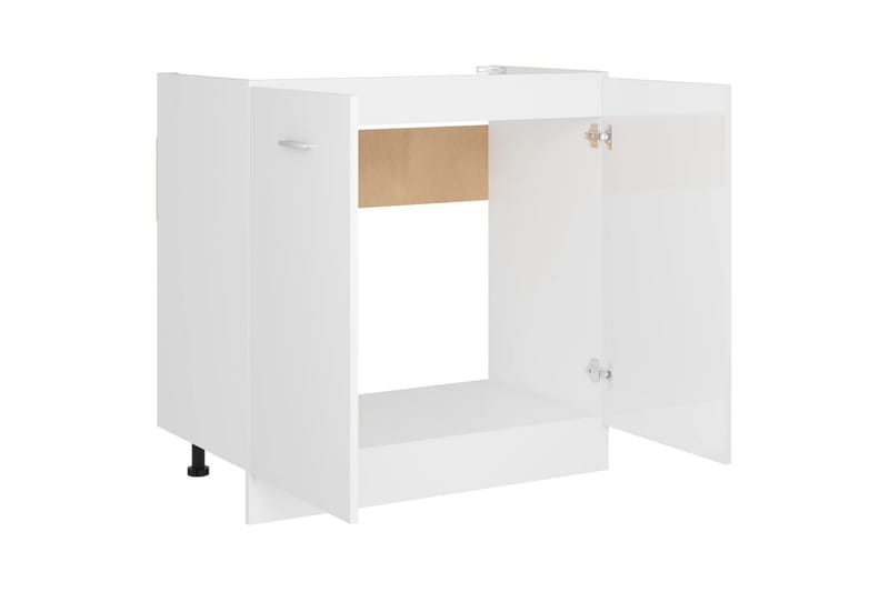 Allaskaappi korkeakiilto valkoinen 80x46x81,5 cm lastulevy - Valkoinen - Talo & remontointi - Keittiö & kylpyhuone - Kylpyhuone - Kylpyhuonekalusteet - Allaskaappi