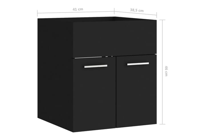 Allaskaappi musta 41x38,5x46 cm lastulevy - Musta - Allaskaappi