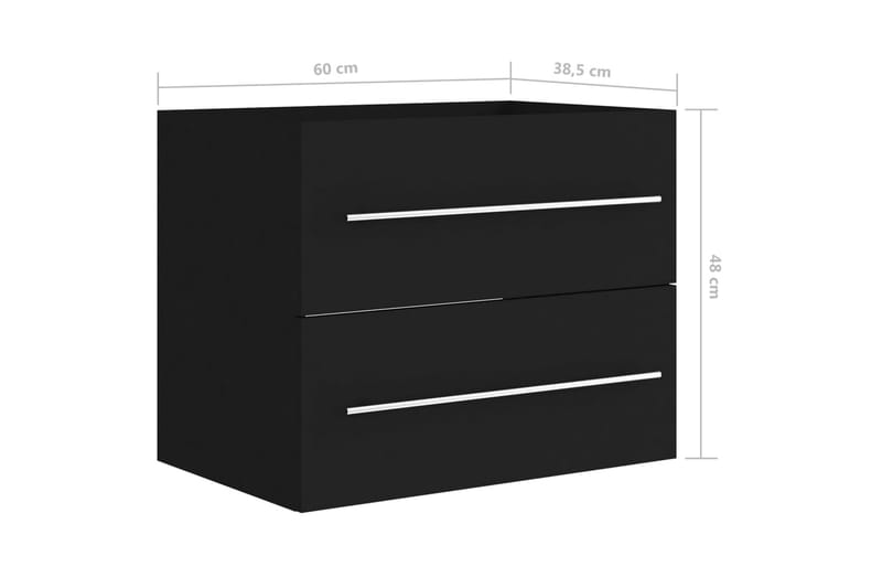 Allaskaappi musta 60x38,5x48 cm lastulevy - Musta - Talo & remontointi - Keittiö & kylpyhuone - Kylpyhuone - Kylpyhuonekalusteet - Allaskaappi