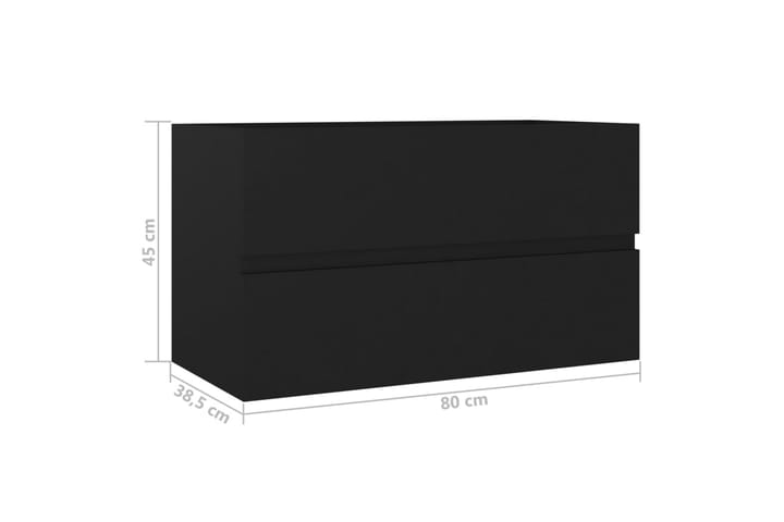 Allaskaappi musta 80x38,5x45 cm lastulevy - Allaskaappi