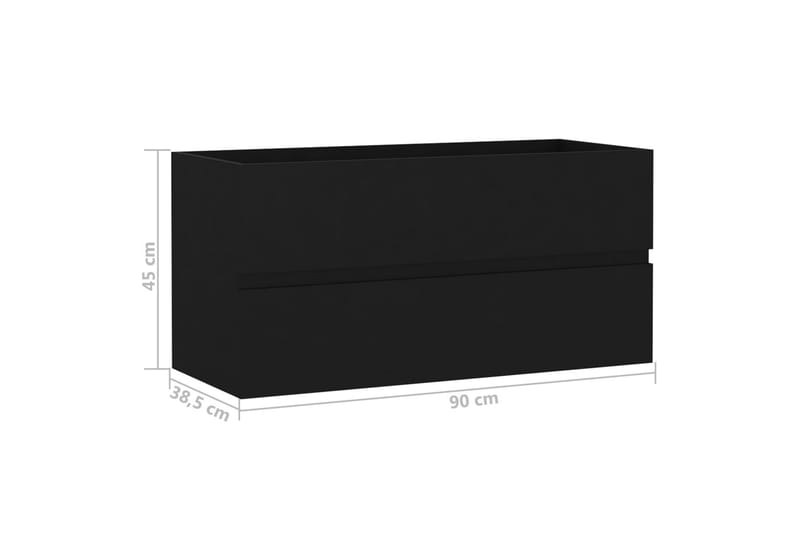 Allaskaappi musta 90x38,5x45 cm lastulevy - Talo & remontointi - Keittiö & kylpyhuone - Kylpyhuone - Kylpyhuonekalusteet - Allaskaappi