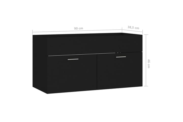 Allaskaappi musta 90x38,5x46 cm lastulevy - Musta - Allaskaappi