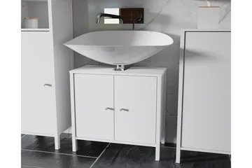 Allaskaappi Samkov 35x64 cm 2 kaappia - Valkoinen - Talo & remontointi - Keittiö & kylpyhuone - Kylpyhuone - Kylpyhuonekalusteet - Allaskaappi