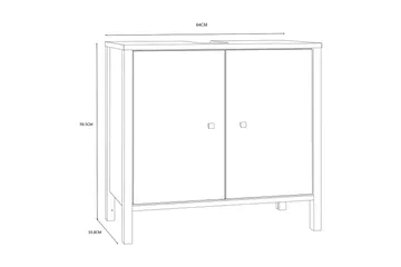 Allaskaappi Samkov 35x64 cm 2 kaappia - Valkoinen - Talo & remontointi - Keittiö & kylpyhuone - Kylpyhuone - Kylpyhuonekalusteet - Allaskaappi