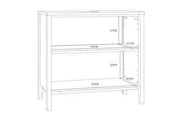 Allaskaappi Samkov 35x64 cm 2 kaappia - Valkoinen - Talo & remontointi - Keittiö & kylpyhuone - Kylpyhuone - Kylpyhuonekalusteet - Allaskaappi