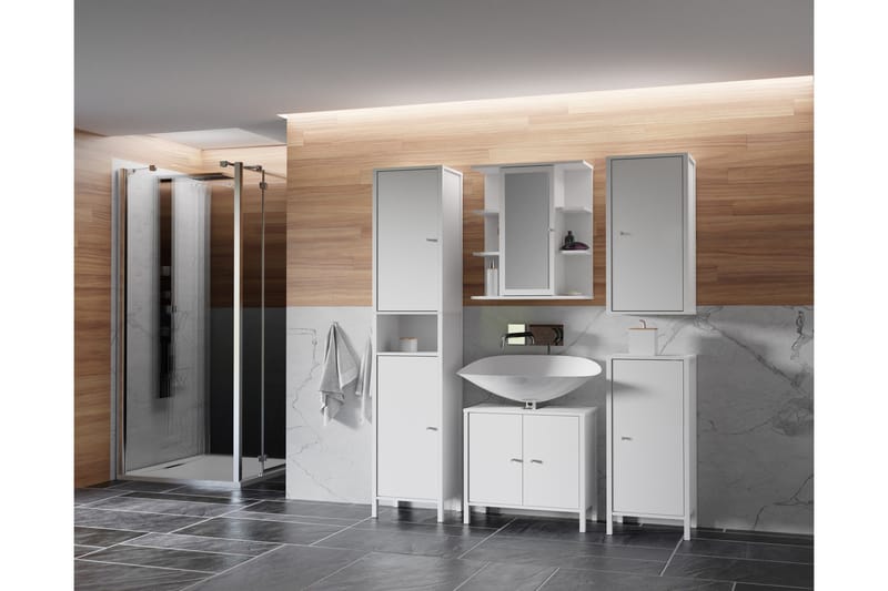 Allaskaappi Samkov 35x64 cm 2 laatikkoa - Valkoinen - Talo & remontointi - Keittiö & kylpyhuone - Kylpyhuone - Kylpyhuonekalusteet - Allaskaappi